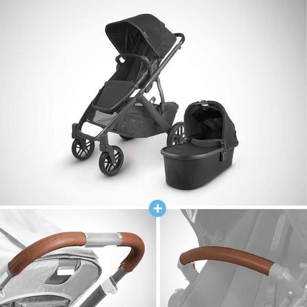 UPPAbaby VISTA V2 Stroller and Leather Accessories Bundle | Baby Earth