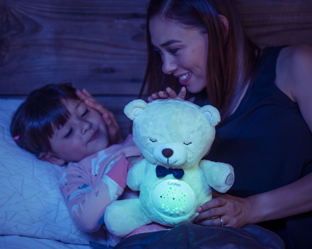 Lumieworld Sound Soother Bear Night Light, Star Projector | Baby Earth
